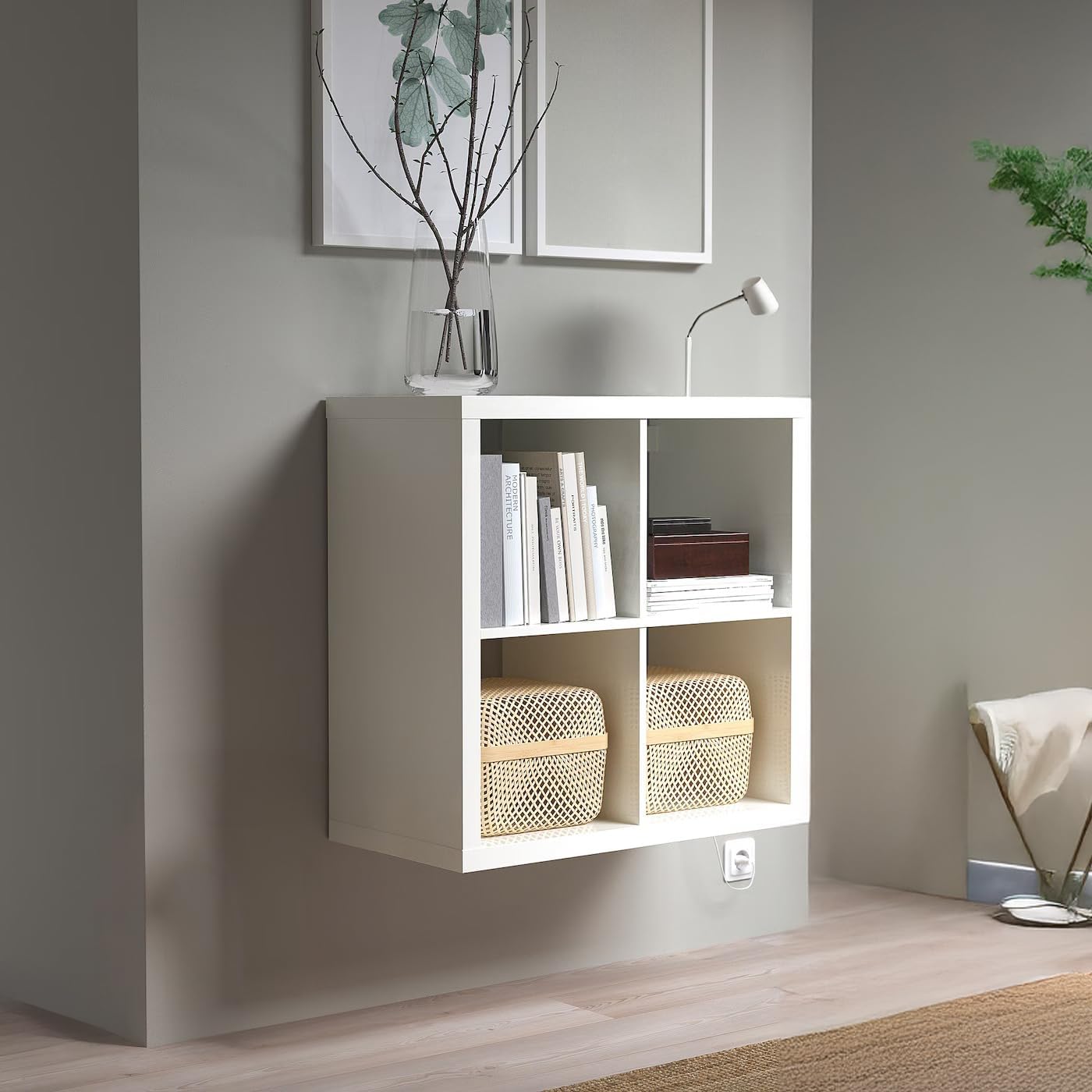 KALLAX SHELVING UNIT, BOOKCASE, WHITE, PERFECT for BASKETS or BOXES